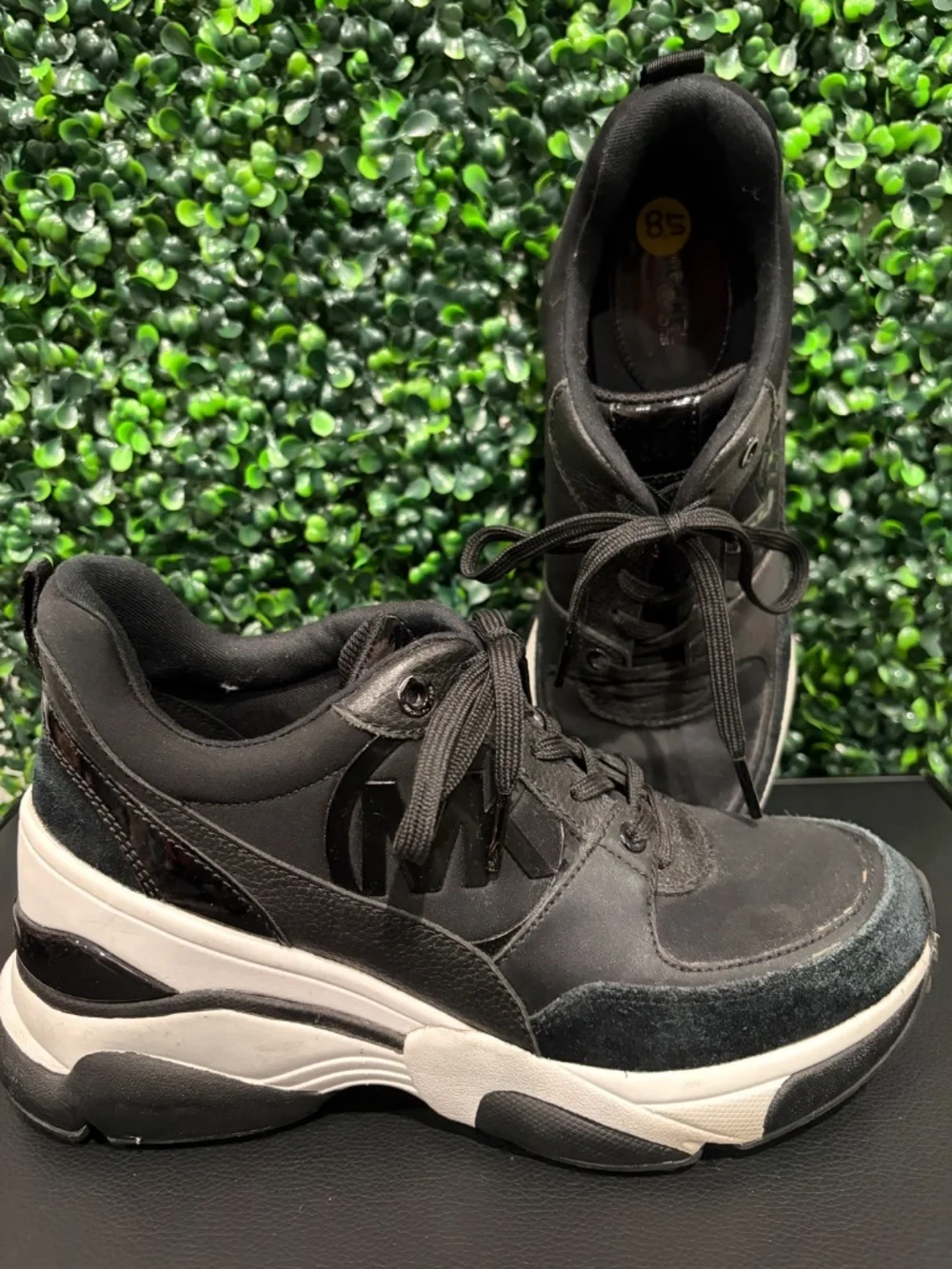 Michael Kors Black Fabric Suede Trim Sneakers Size 8.5